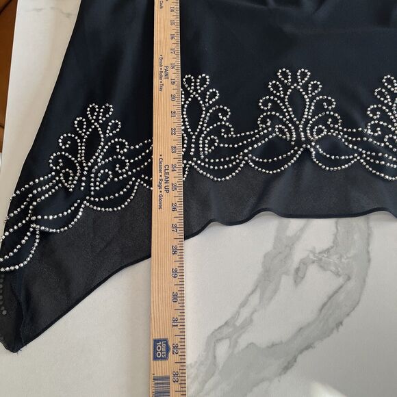 Metaphor 3X Black Top Short Sleeve Stretch Blouse Cowl Neck Formal Flowy Top - Picture 6 of 11